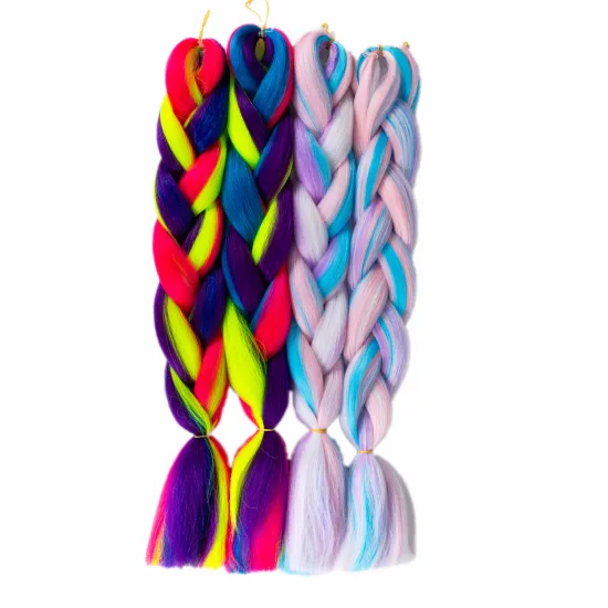Aishili wholesale cheap 24inches 100g jumbo braiding candy blend color crochet hair extensions synthetic hair braiding