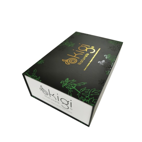 Paperboard magnets paper gift box with flocking tray