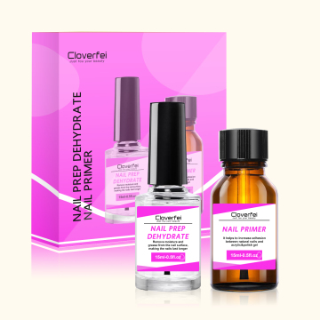 Acid-Free Dehydrator and Primer Set for Nail Surface Preparation