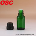 Frasco de óleo essencial de vidro verde com fecho de tampa evidente
