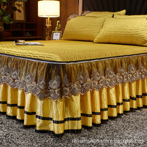 Bed Skirts 100% ice Silk Pattern bed skirts