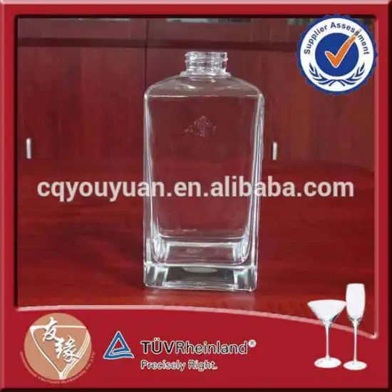Customized square shaped screw cap empty diffuser liquor packaging glass 400ml bottle wholesale