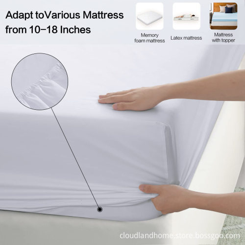 High-Quality 300TC 100% Cotton Bed Sheet Set - Cloudland