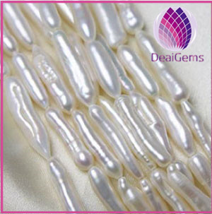 Pearl, cultured freshwater (bleached), white, 15-25mm long oval, B grade, Mohs hardness 2-1/2 to 4.