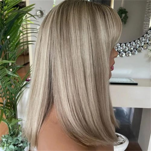 Silver Gray Ash Blonde Bob Wig