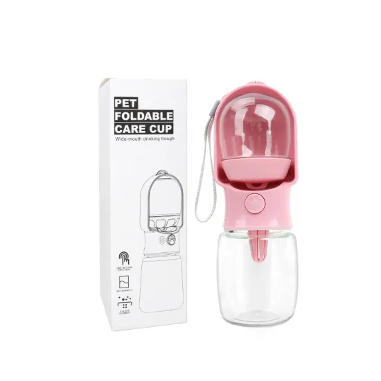 2024 Portable Dog Travel Water Bottle and Feeder Set: 320ml & 500ml Capacity Plastic Pet Bowls