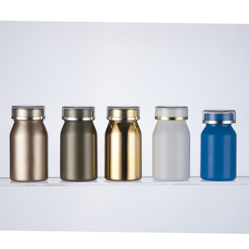 Customized PET Plastic Cylinder Bottles with Aluminium Screw Cap for Pharmaceuticals