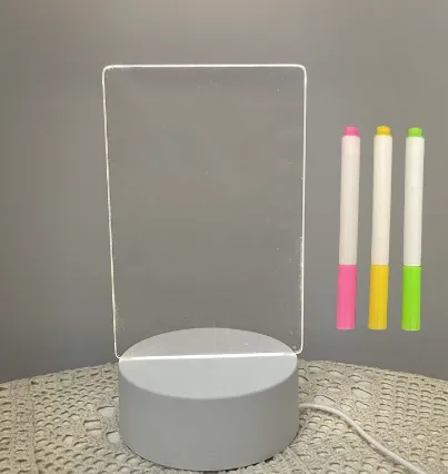Creative 3D Acrylic Message Board: Personalized DIY Desk Accessory with Erasable Mark Pen, LED Christmas Lamp, and Kid-Friendly Souvenir Gift Idea