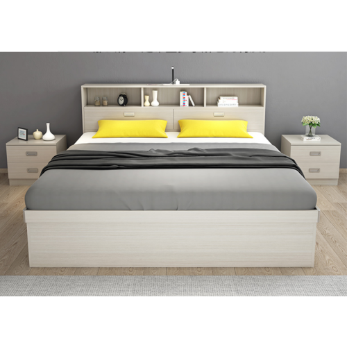 Cheap wood bed with storage and drawers