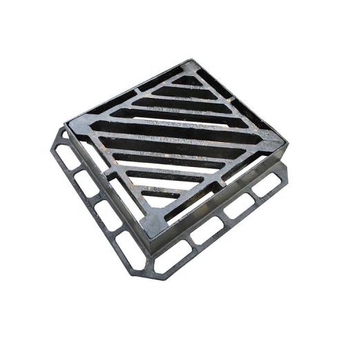 Heavy-duty square cast iron ditch grille