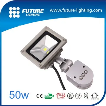 Shenzhen outdoor IP65 50watt PIR LED Floodlight with sensor