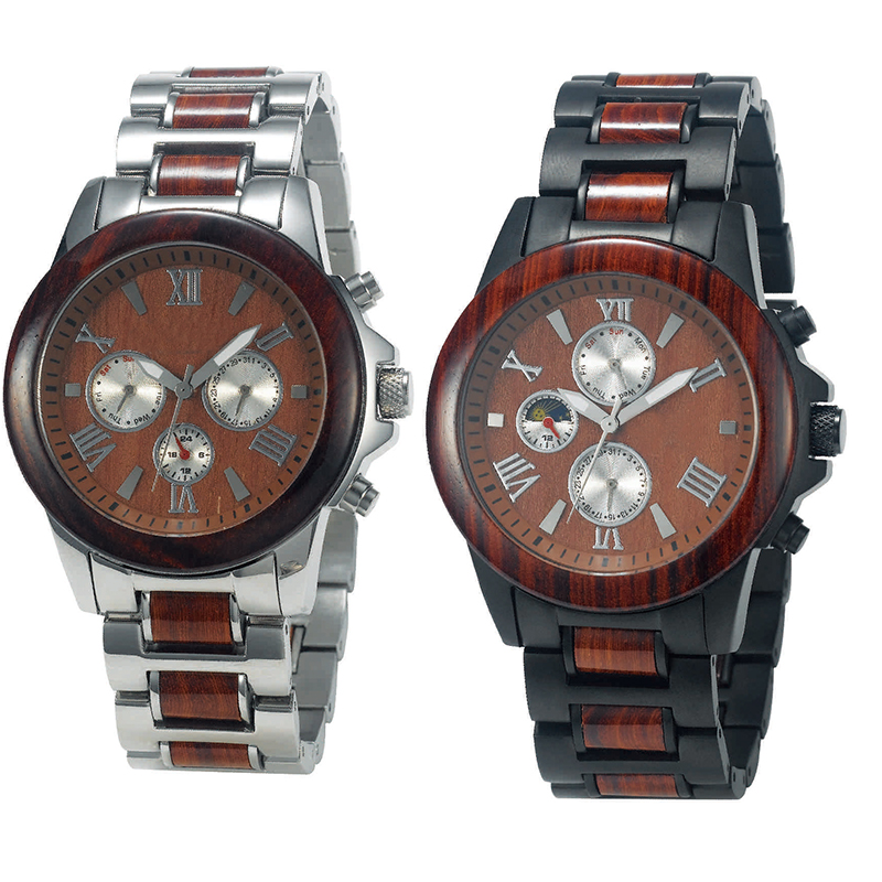 Wood + 316L Watch de quartz mangé sur mesure