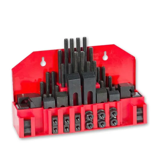 58-Piece Clamping Kit with Metal Holder for Various Screw Sizes (M6, M8, M10, M12, M14, M16, M18, M20)
