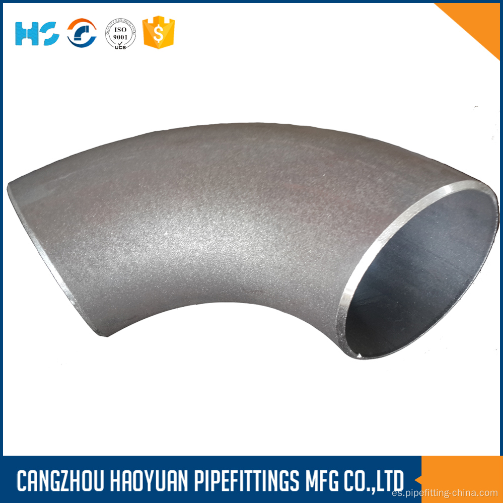 Codo de acero al carbono sin costuras ASTM A234WPB 90D