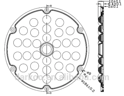 Luxeon 5258 Bulkhead Lamp Lens DK18460-30H1-D