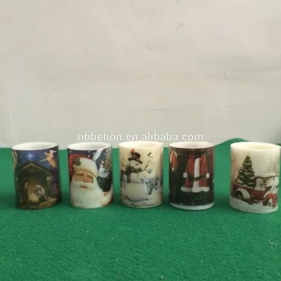 flameless led candles christmas printing led pillar real wax candles christmas led candles