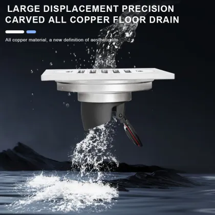 Invisible Square Floor Drain Strainer - Brass Bathroom Drain