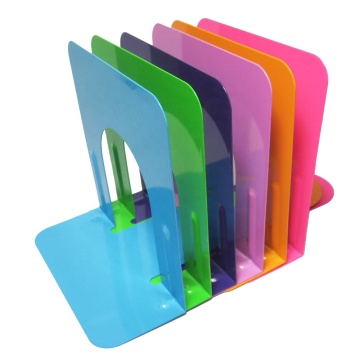 Colorful Metal Bookends for Office Desk - 5 inch Fashionable Book Stand Organizer