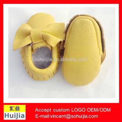New fashion yello kids shoes shine baby moccasins shoes Cow leather Moccasins Baby shoes
