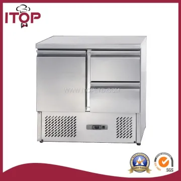 stainless steel 2 drawers saladette counters