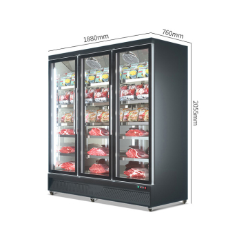High Quality Convenience Store Three Door Upright Freezer for Ice Cream