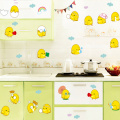 Cartoon DIY Yellow Eggs Chick Wall Stickers for Kids Rooms Decor Furniture Sticker Kitchen Cabinets Decoration Posters