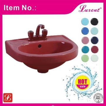 Factory square design wall hang basin with towel bar