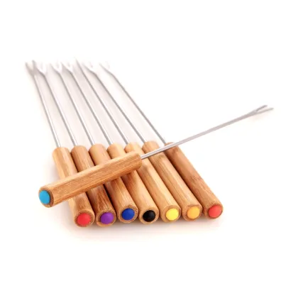 Bamboo fondue fork color fork