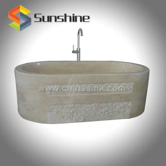 Beige Marble Galala Bathtubs Natural Carved Bathtub Stone