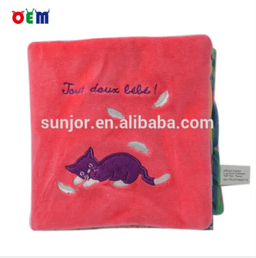 Plush soft baby cloth book and photo printing cloth book