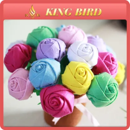2015 handmade non-woven export fresh cut flowers roses