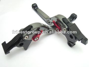 Extendable Foldable Lever Set for Suzuki For Hayabusa GSXR1300 08 09 10 11 dark grey with red adustor