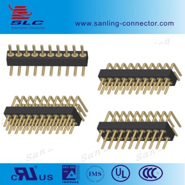 Right Angle Pitch 1.27mm Machine Pin Header Single /Dual/Tripel Row PCB Connector