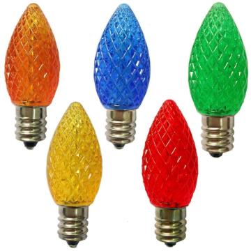 Commercial Grade UL 25-Pack C7 E12 Candelabra Base Dimmable Cool White LED Bulbs for Christmas String Lights