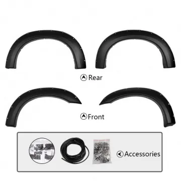 Gobison Raptor Accessories Textured Pocket Bolt/Rivet Fender Flares Wheel Cover for Ford F250/F350/F450 (1999-2007)