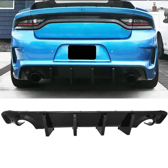PP Gloss Black Car Diffuser for Dodge Charger 2020-2023 Rear Bumper IKON Style