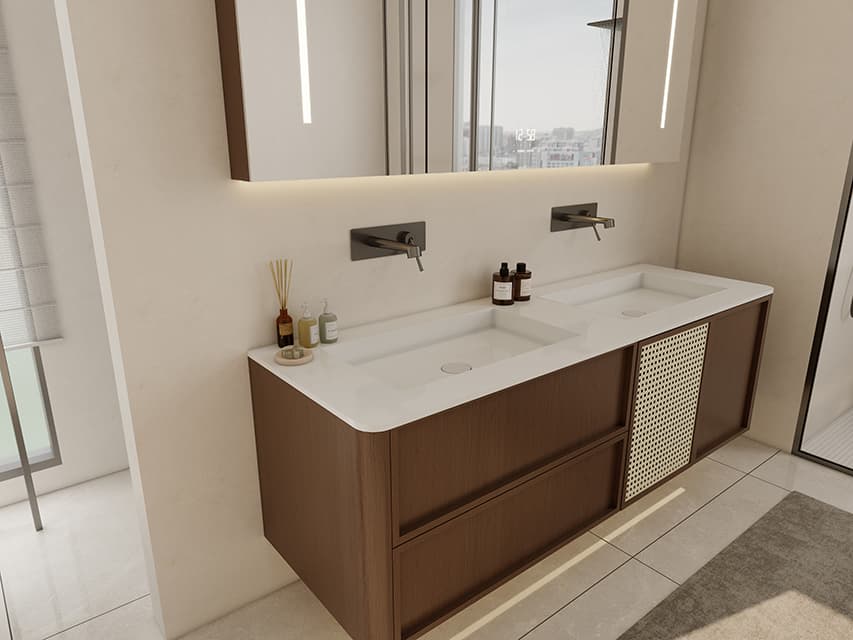 48 inch 304 stainless steel bathroom vanity with ceramic sink