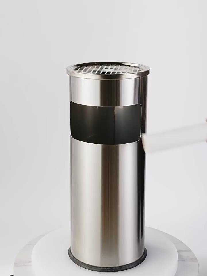 Custom High-End Stainless Steel Trash Can with Lid for Hotels