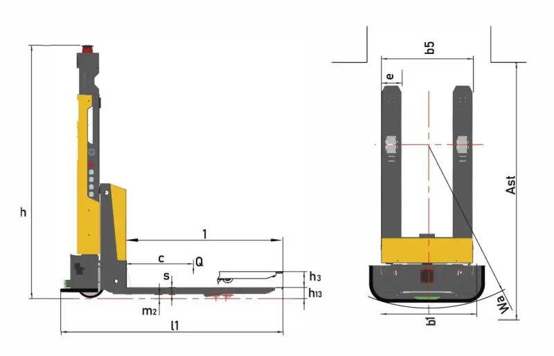 Tzbot 1500kg Laser SLAM Fork Lift AGV