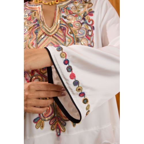 رافل مشبک سفید ابایا