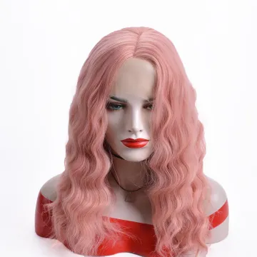 Aishili high quality lace front wigs pink nature wave jerry loose wave lace front synthetic wigs for black women