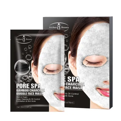 Aichun Organic Beauty Charcoal Cleansing Bubble Mask with Hyaluronate