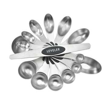 8 Pack Heavy Duty Stainless Steel Dual Sided Magnetic Measuring Spoons Set with Leveler