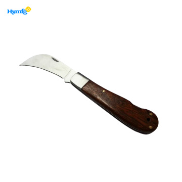 Coltello da tasca con impugnatura in legno lucido