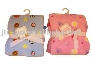 baby blanket coral fleece printed hanger packing