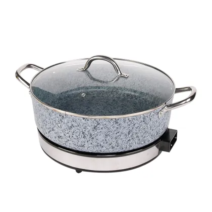 Deep Non-Stick Coating Dishwasher Safe Electric Fry Pan for Household Use