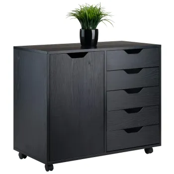 Hot Sale: Large Capacity Black 5-Drawer Floor Storage Cabinet for Living Room Furniture