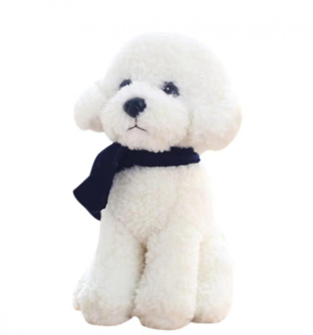 Juguete de peluche de cachorro de lujoso, perro blanco, perro blanco