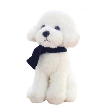 豪華な白い子犬のおもちゃのぬいぐるみ、白い犬