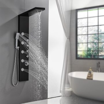 Alça única de níquel montada na parede Modern aço inoxidável Painel de chuveiro de banheiro